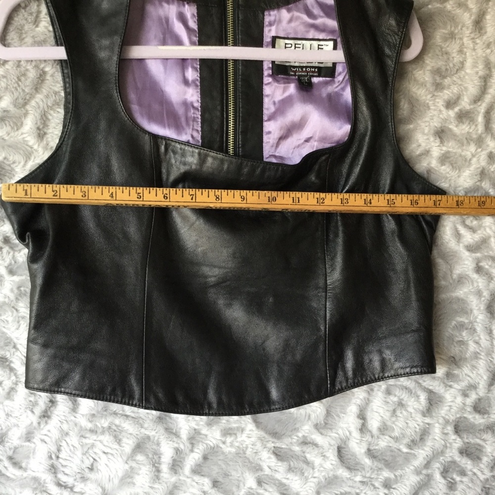 Wilsons Dark Brown Leather Crop Top Size L - Picture 7 of 8